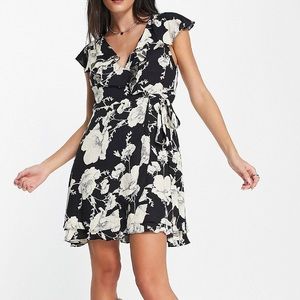 Free People French Quarter floral mini dress in black SIZE L